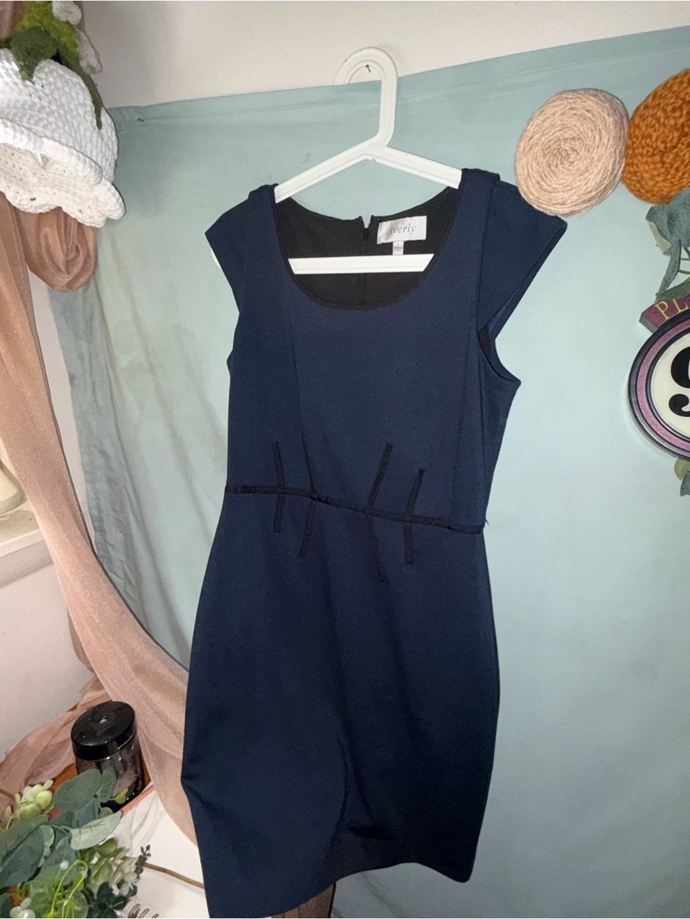 Averly Navy Sleeveless Midi Dress